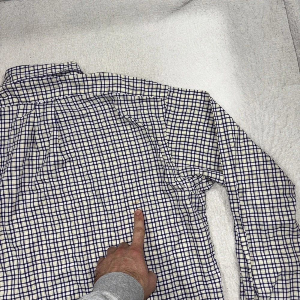 Polo Golf Ralph Lauren Dress Shirt Tilden Plaid Long Sleeve Button Up Men Medium